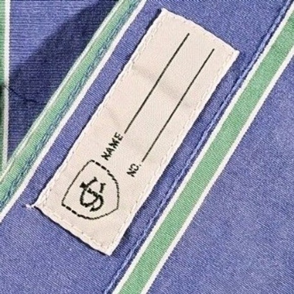 J Crew Secret Wash Classic Fit Blue,Green Stripe Button Down Shirt Men's Medium - Picture 9 of 9